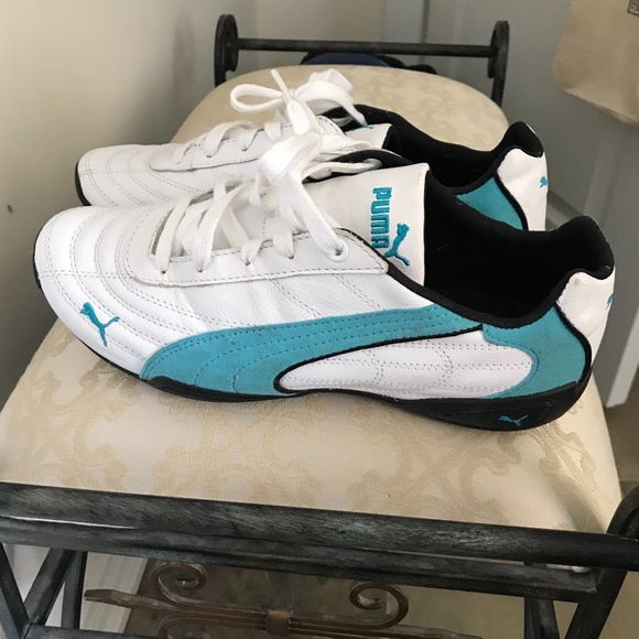 Puma Speed Cat -  Blue and White Leather Sneakers - Size 9 US - Picture 1 of 10